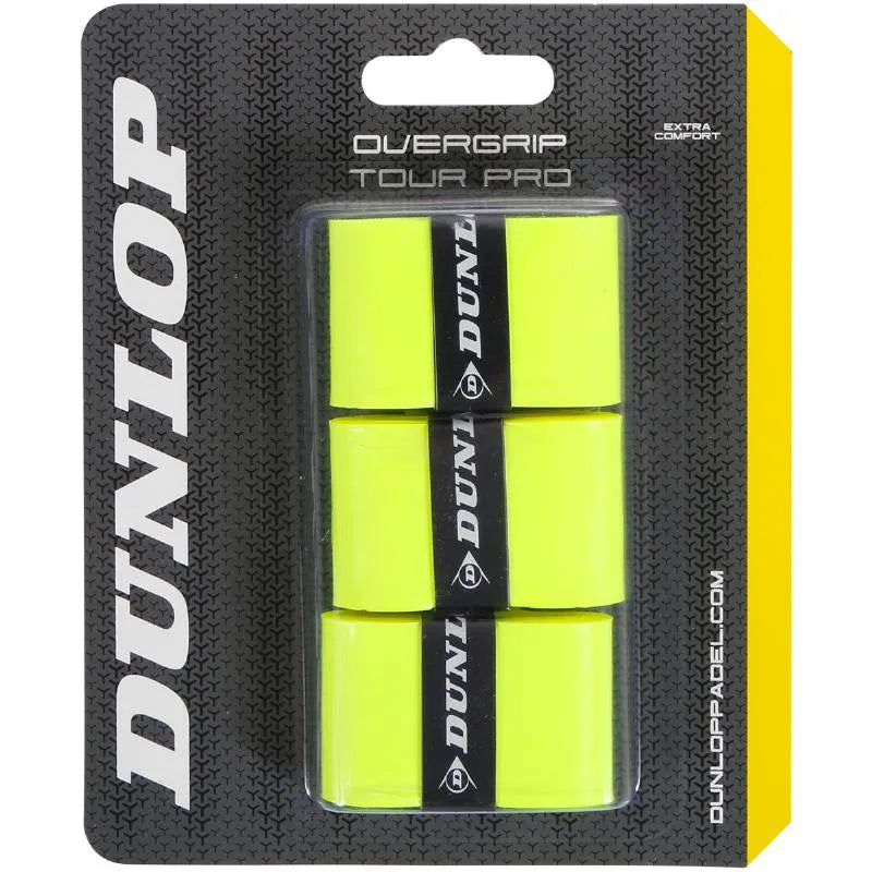 Dunlop 3 Surgrips Tour Pro Jaune Fluo