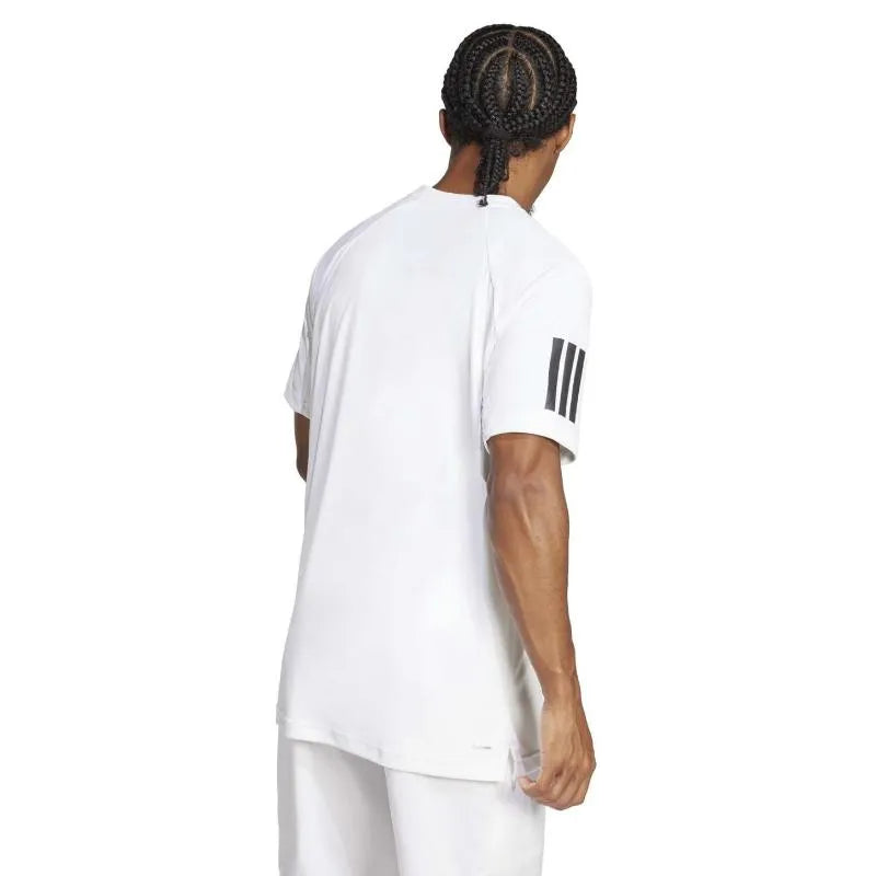 Adidas T-shirt Club 3 Stripes Blanc Noir - vue 2