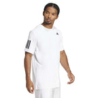 Adidas T-shirt Club 3 Stripes Blanc Noir - vue 4