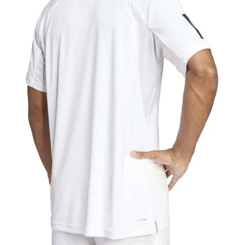 Adidas T-shirt Club 3 Stripes Blanc Noir - vue 5