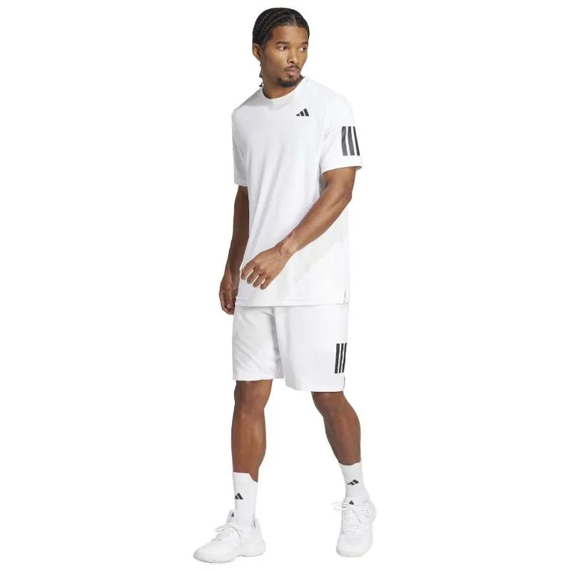 Adidas T-shirt Club 3 Stripes Blanc Noir - vue 7
