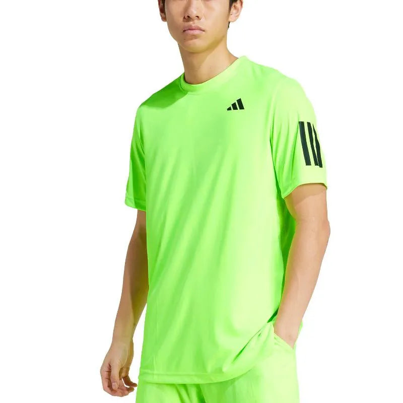 Adidas T-shirt Club 3 Stripes Lucid Limon - vue 3