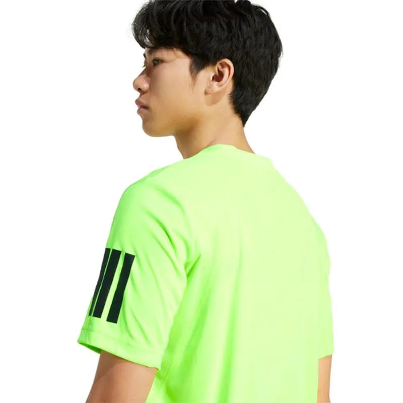 Adidas T-shirt Club 3 Stripes Lucid Limon - vue 5