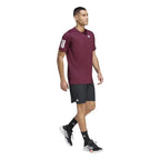Adidas T-shirt Club 3 Stripes Marron - vue 4