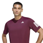 Adidas T-shirt Club 3 Stripes Marron - vue 5
