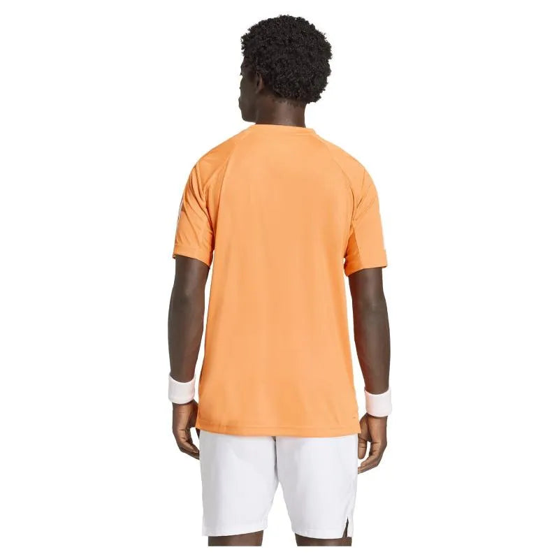 Adidas T-shirt Club 3 Stripes Orange - vue 2