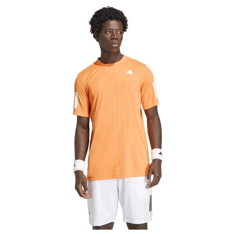 Adidas T-shirt Club 3 Stripes Orange - vue 3