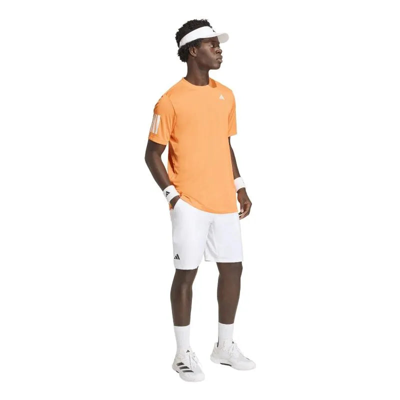 Adidas T-shirt Club 3 Stripes Orange - vue 4