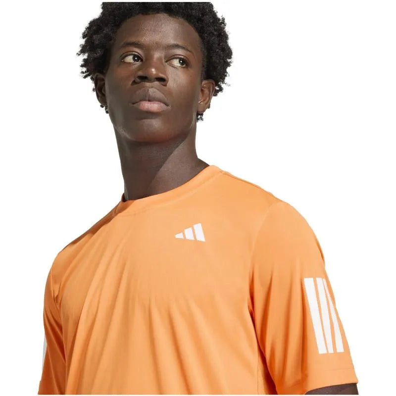 Adidas T-shirt Club 3 Stripes Orange - vue 5