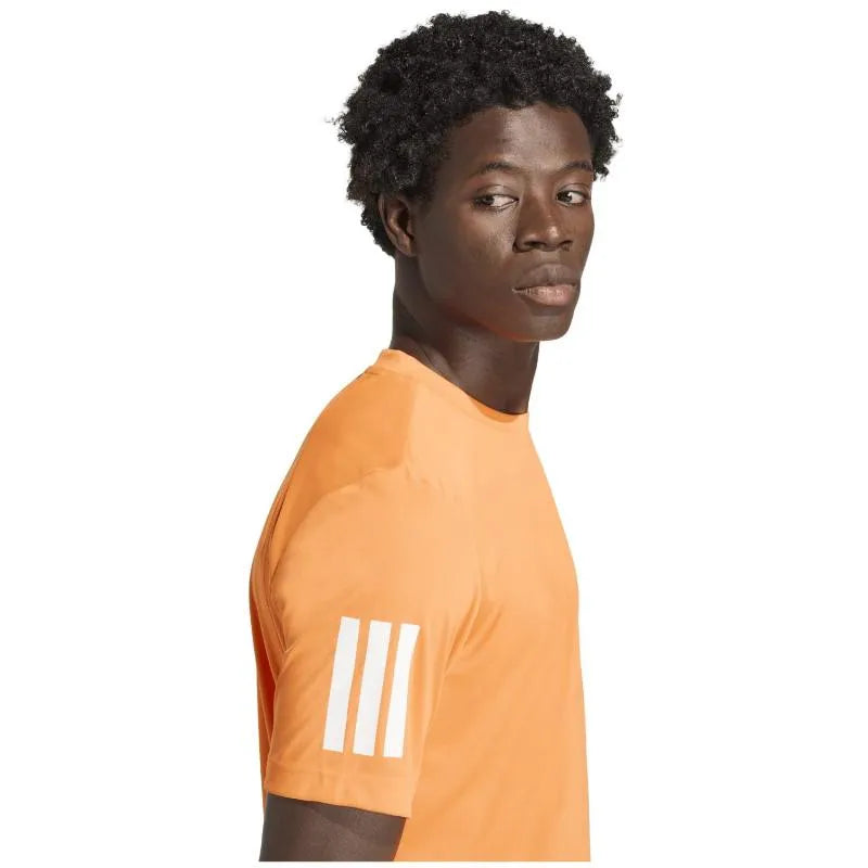 Adidas T-shirt Club 3 Stripes Orange - vue 6