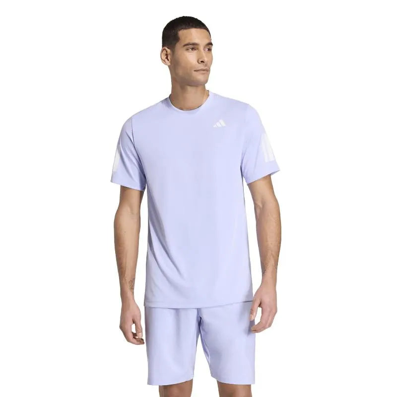 Adidas T-shirt Club 3 Stripes Violet - vue 3