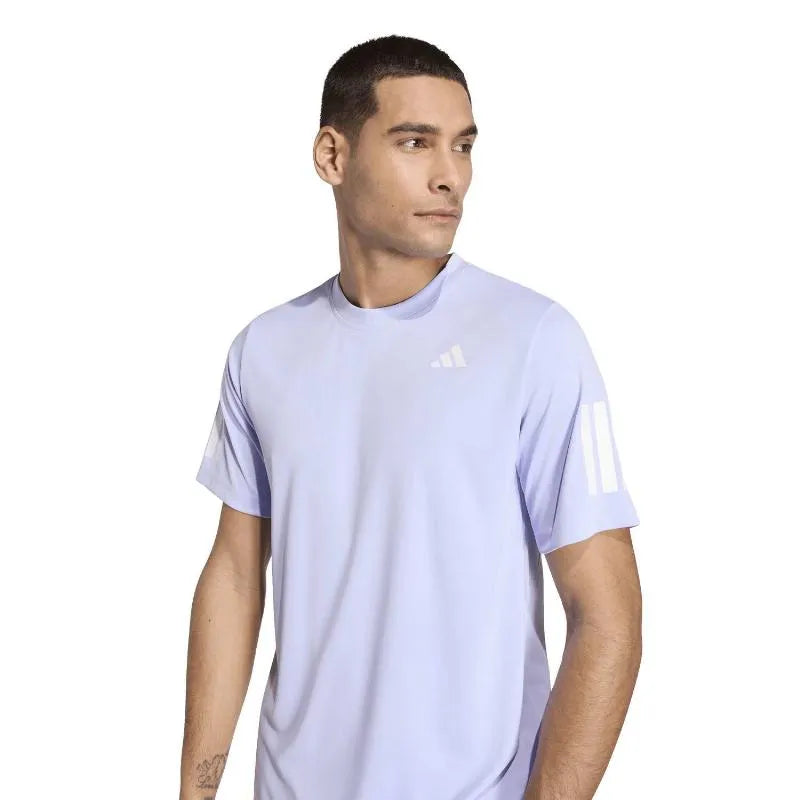 Adidas T-shirt Club 3 Stripes Violet - vue 4