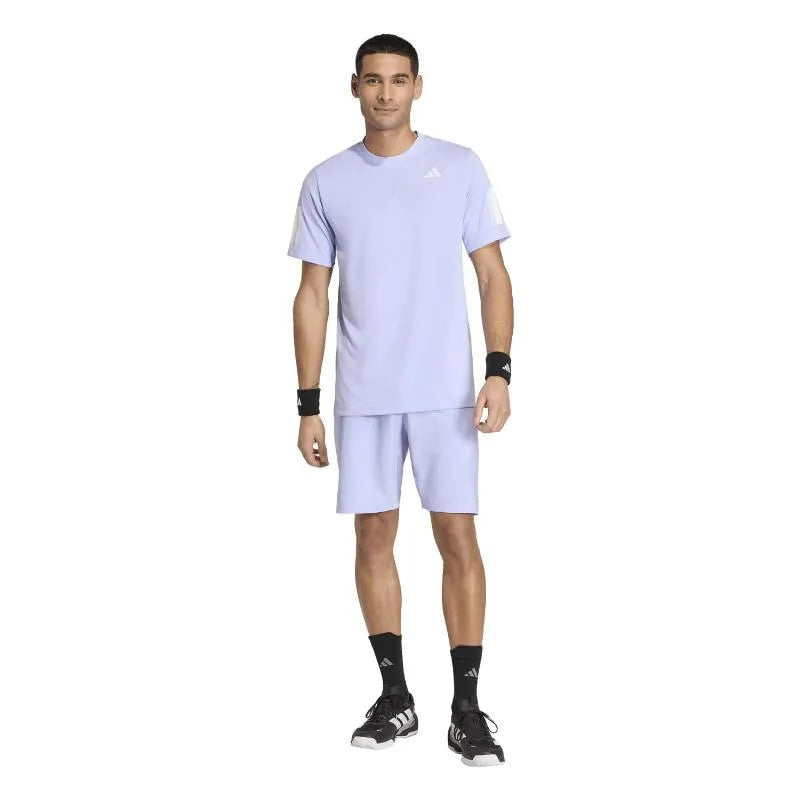 Adidas T-shirt Club 3 Stripes Violet - vue 5