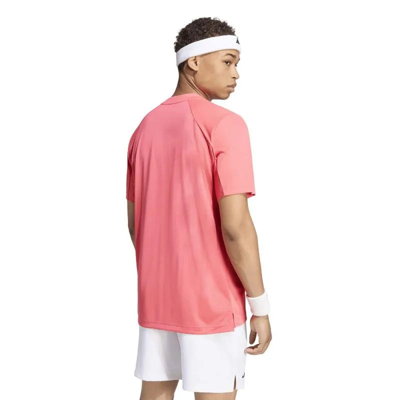 Adidas T-shirt Club Climacool Rouge Carmesi - vue 2