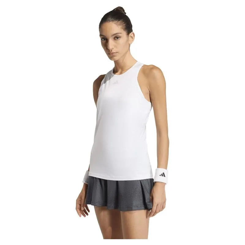 Adidas T-shirt Club Graph Blanc - vue 3