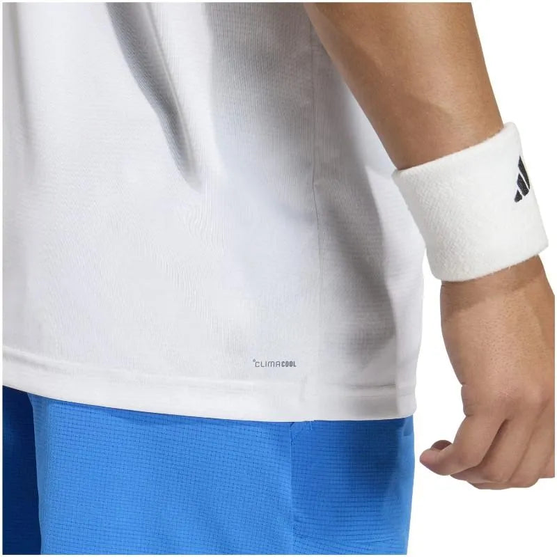 Adidas T-shirt Club Graph Climacool Blanc - vue 4