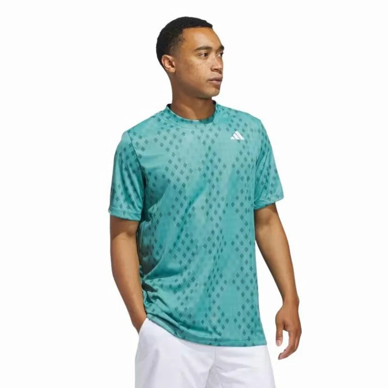 Adidas T-shirt Club Graphic Bleu Teal - vue 4