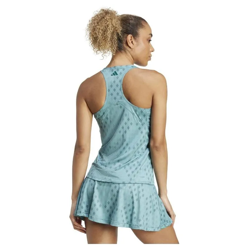Adidas T-shirt Club Graphic Bleu Teal Femme - vue 2