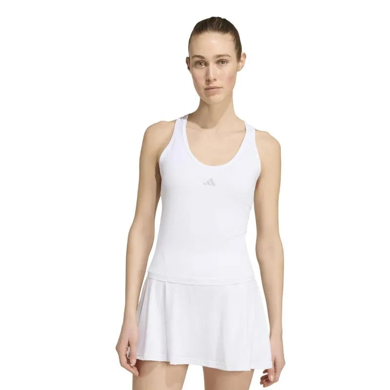 Adidas T-shirt Club Midi Blanc Femme - vue 4