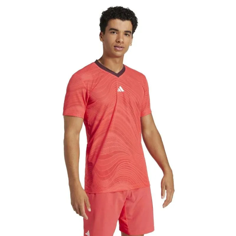 Adidas T-shirt Freelift Mesh Pro Rouge - vue 3