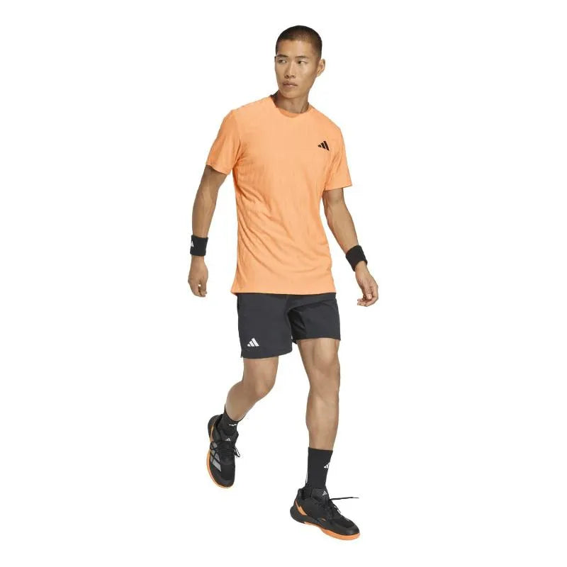 Adidas T-shirt Freelift Orange Noir - vue 4