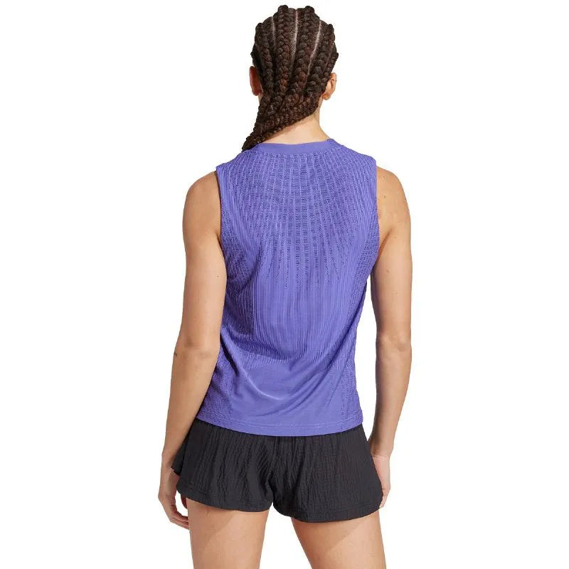 Adidas T-shirt Match Pro Bleu Cobalt Noir Femme - vue 2