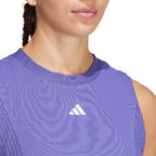 Adidas T-shirt Match Pro Bleu Cobalt Noir Femme - vue 5