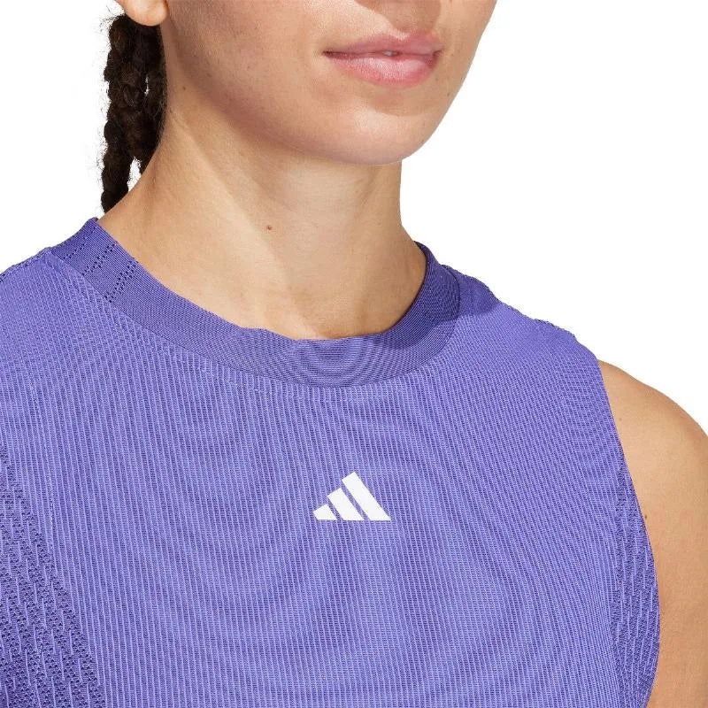 Adidas T-shirt Match Pro Bleu Cobalt Noir Femme - vue 5