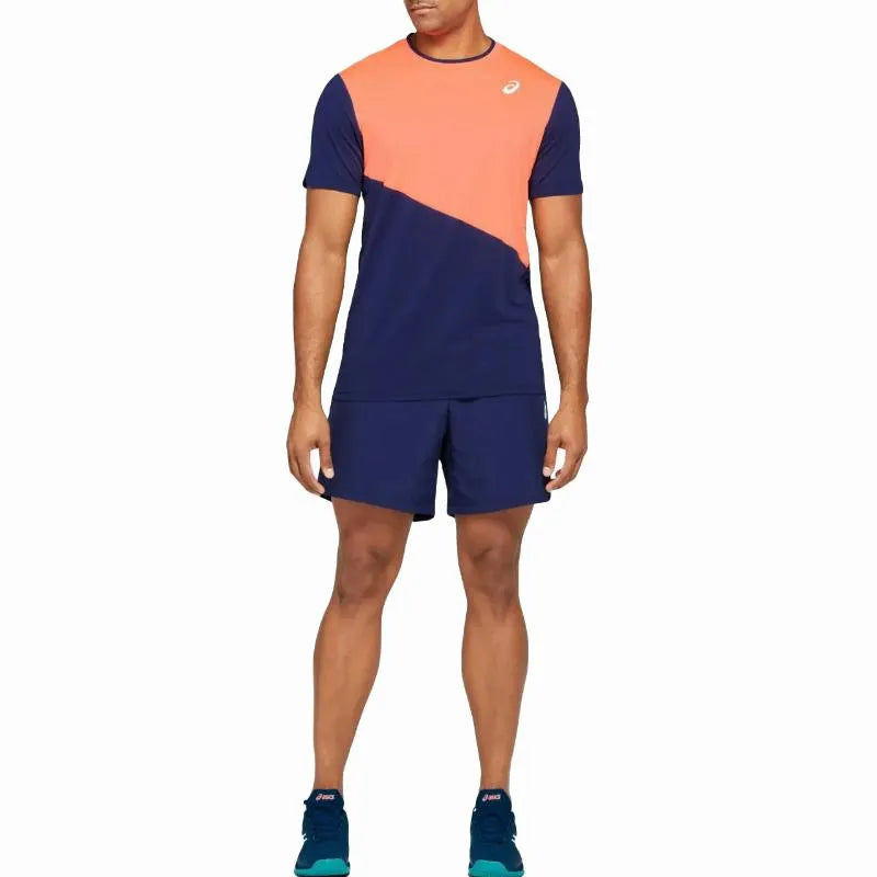 Asics T-shirt Club Coral Peacoat - vue 4