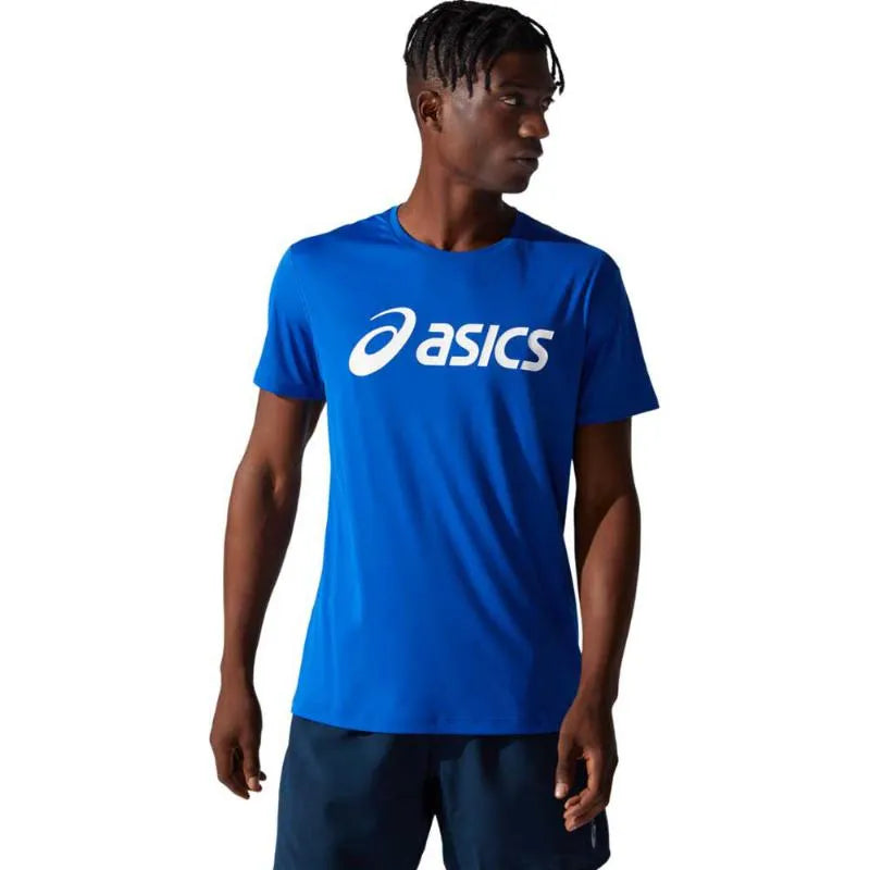 Asics T-shirt Core Logo Grande Bleu Blanc