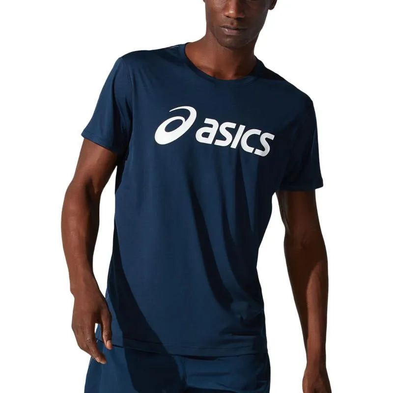 Asics T-shirt Core Top Logo Marino Blanc