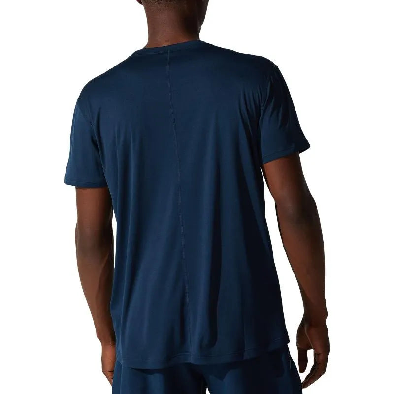 Asics T-shirt Core Top Logo Marino Blanc - vue 2