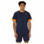 Asics T-shirt Court Bleu Minuit Orange