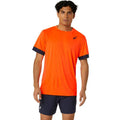 Asics T-shirt Court Orange Bleu Minuit