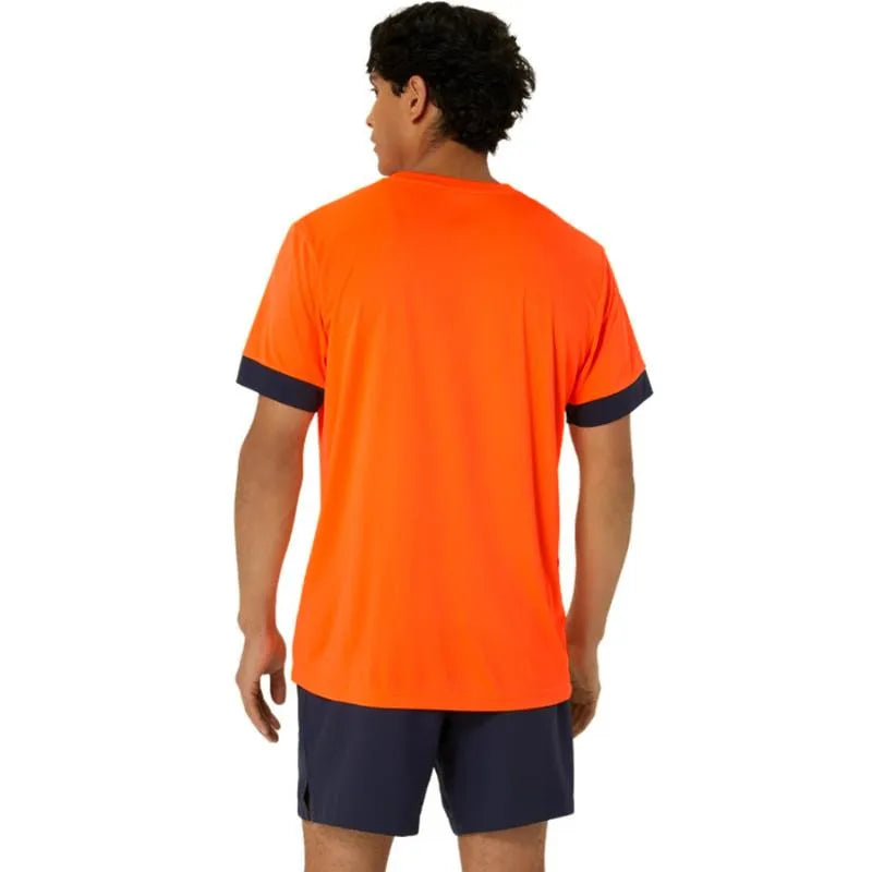Asics T-shirt Court Orange Bleu Minuit - vue 2