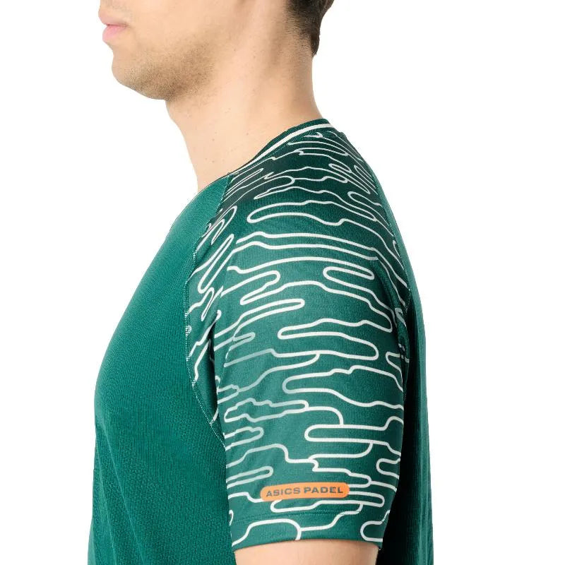 Asics T-shirt Court SS Top Vert Foncé - vue 5