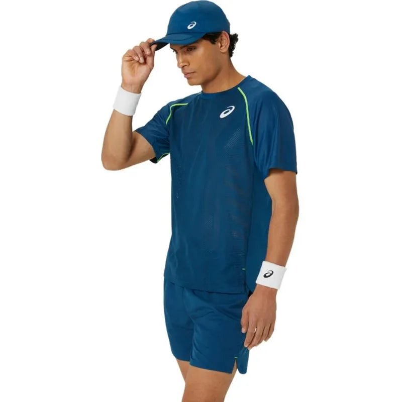 Asics T-shirt Match Bleu Mako - vue 3