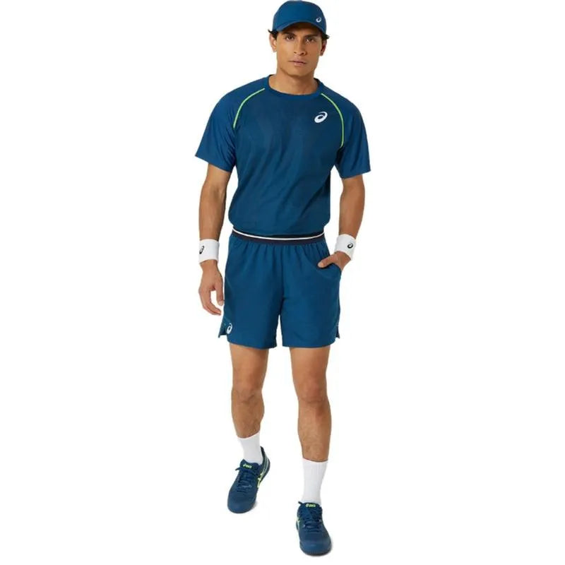 Asics T-shirt Match Bleu Mako - vue 4