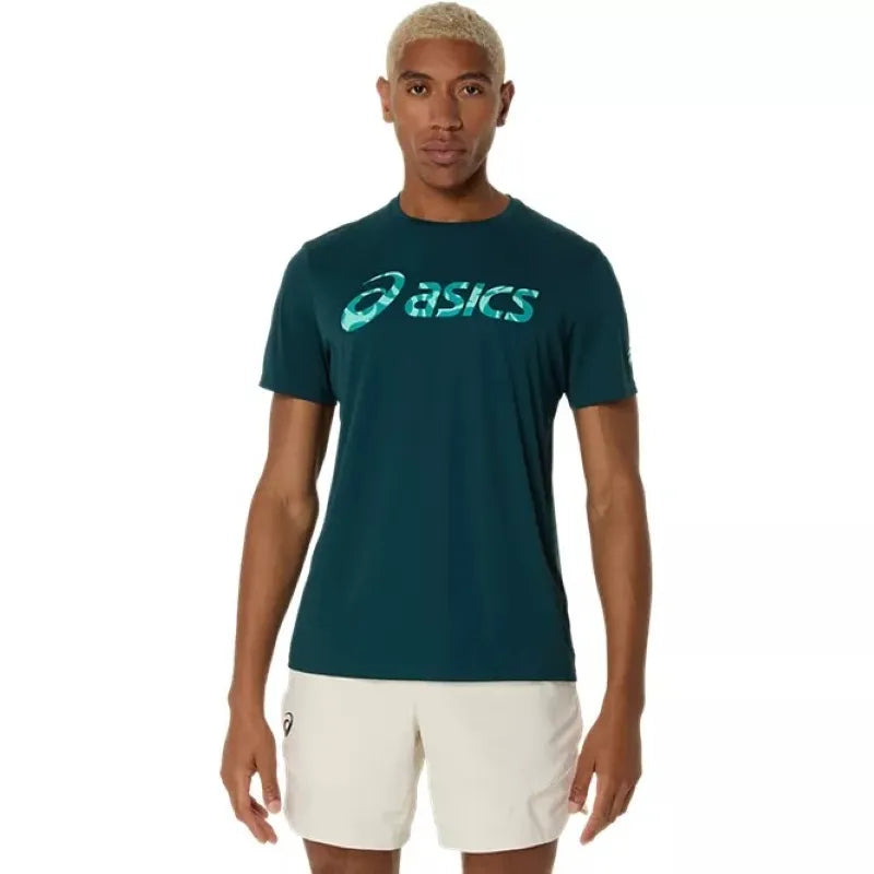 Asics T-shirt Match Seasonal Graphic Vert Saxon