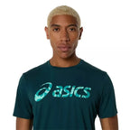 Asics T-shirt Match Seasonal Graphic Vert Saxon - vue 3