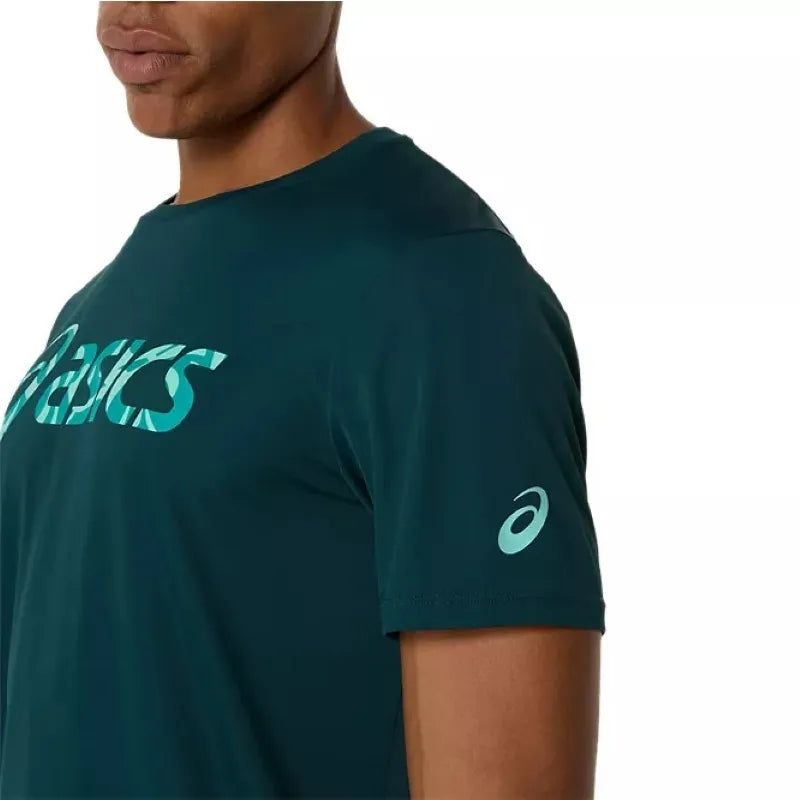 Asics T-shirt Match Seasonal Graphic Vert Saxon - vue 4