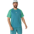Asics T-shirt Padel Court Print SS Top Vert Pin