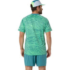 Asics T-shirt Padel Court Print SS Top Vert Pin - vue 2