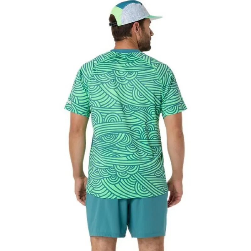 Asics T-shirt Padel Court Print SS Top Vert Pin - vue 2