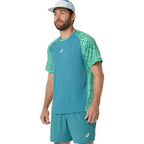Asics T-shirt Padel Court Print SS Top Vert Pin - vue 3
