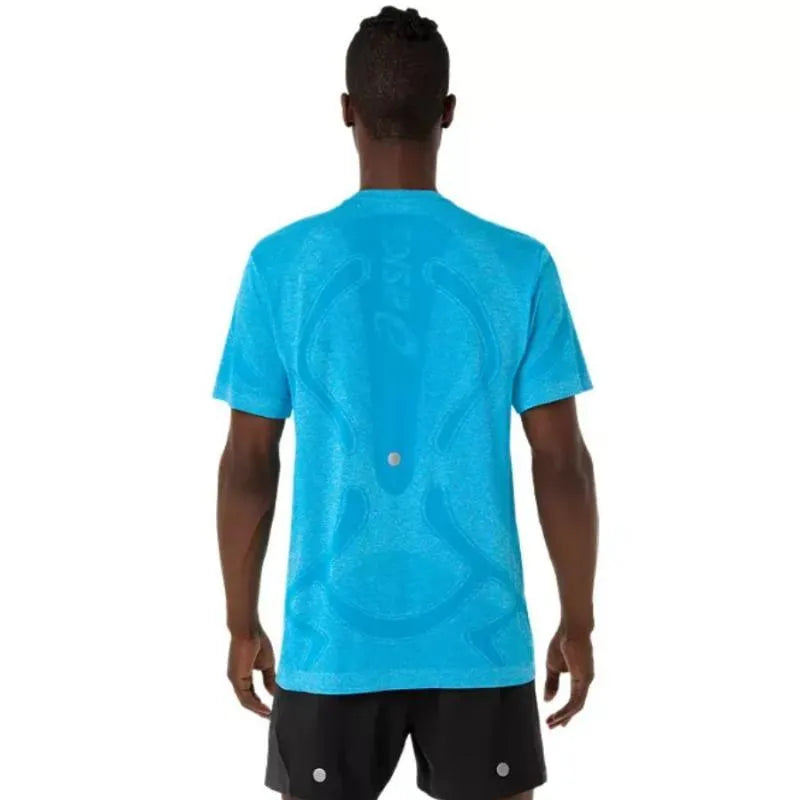 Asics T-shirt Road Seamless SS Top Bleu Ciel - vue 2