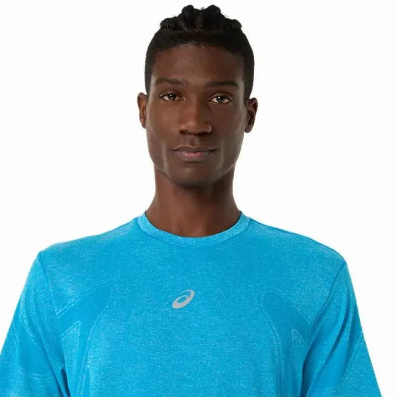 Asics T-shirt Road Seamless SS Top Bleu Ciel - vue 4