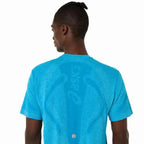 Asics T-shirt Road Seamless SS Top Bleu Ciel - vue 5