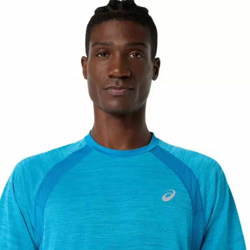 Asics T-shirt Road SS Top Bleu Egeo - vue 4