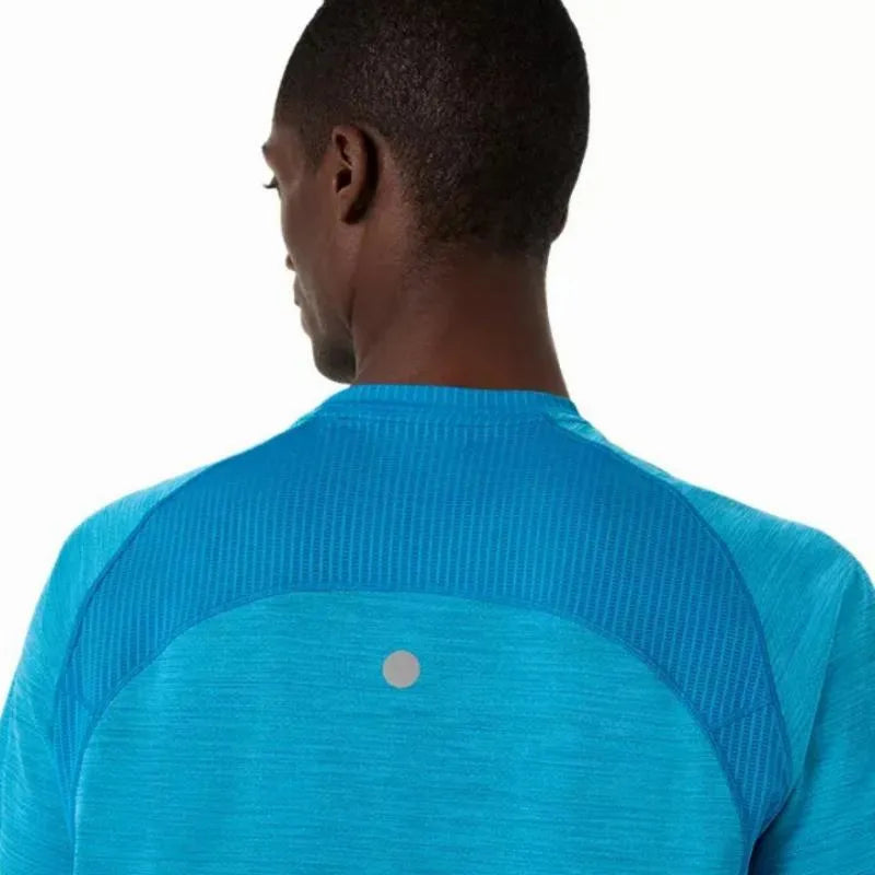 Asics T-shirt Road SS Top Bleu Egeo - vue 5